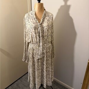 Current Air Long Sleeve Snake Print Dress